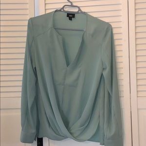 Mossimo blouse green blue XS dressy